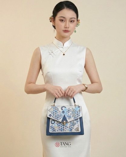 Tang Red 24 Embroidered Suozi Pattern Top-Handle Bag