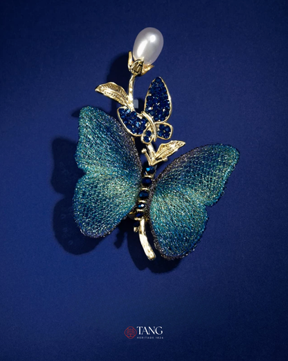 Teal Reverie Butterfly Brooch
