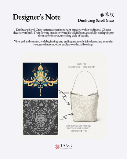 Tang Red 28 Embroidered Dunhuang Scroll Bucket Bag