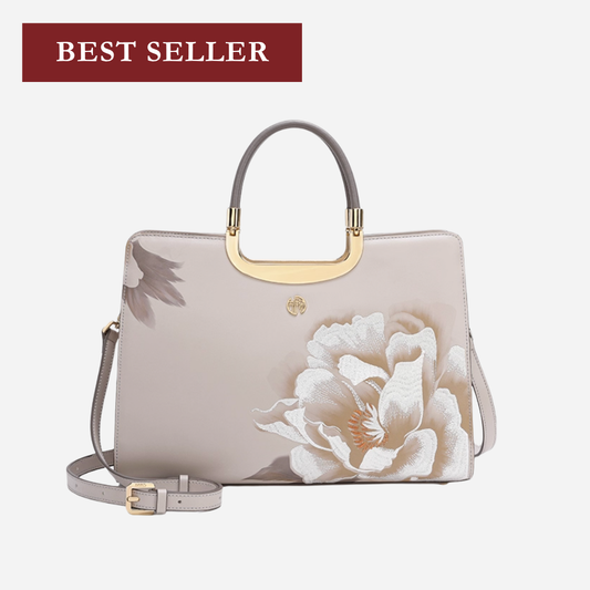 Tang Imperial 28 Embroidered Peony Bloom Tote