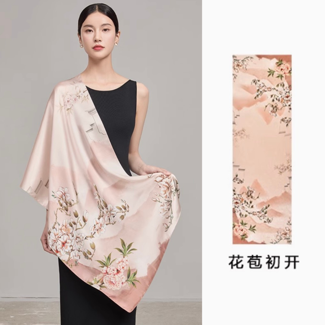 Morning Hollow Mulberry Silk Scarf (170x53cm)