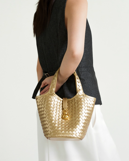 Tang Gold 25 Woven Bucket Bag