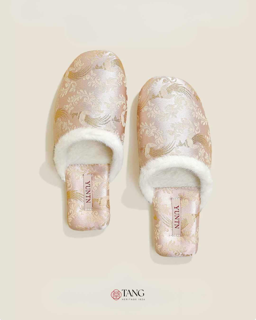 Golden Peacock Luxury Satin Women Indoor Slipper