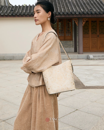 Tang Red 28 Embroidered Dunhuang Scroll Bucket Bag