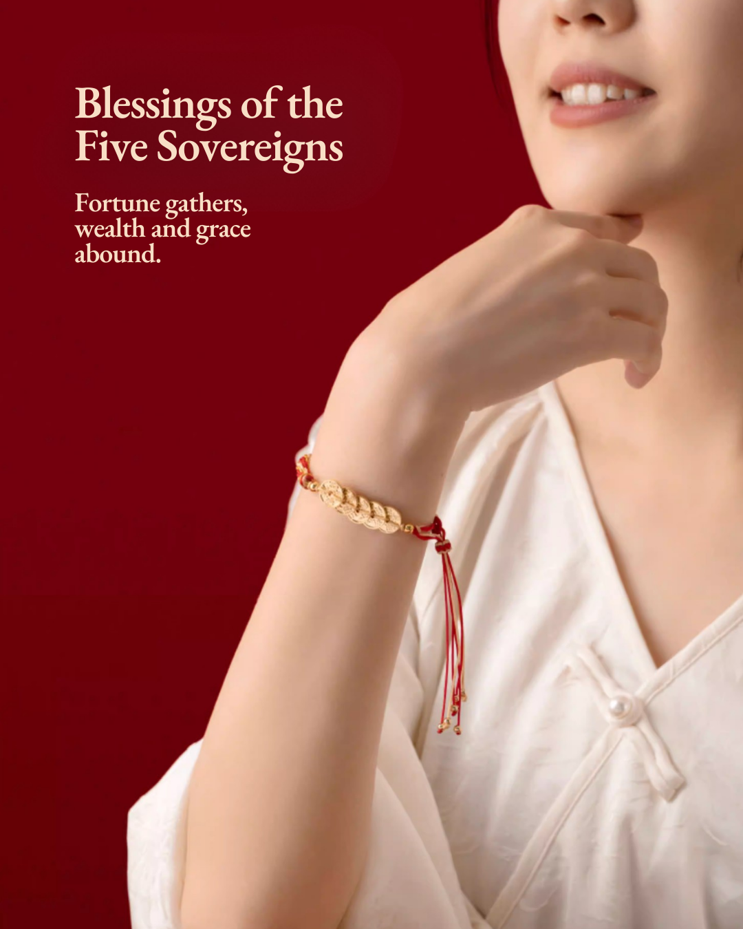 Emperor's Fortune Coins Red String Bracelet