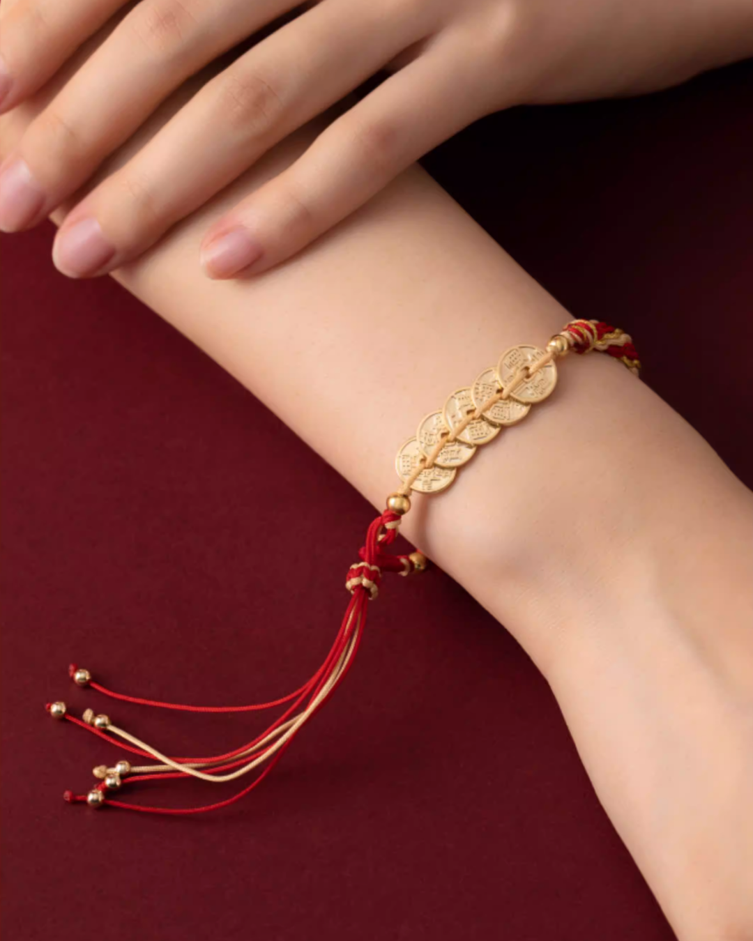 Emperor's Fortune Coins Red String Bracelet
