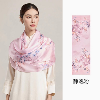 Soft Pale Breeze Mulberry Silk Scarf (170x53cm)