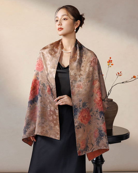 Blossom Reverie Cloud Silk Mulberry Scarf