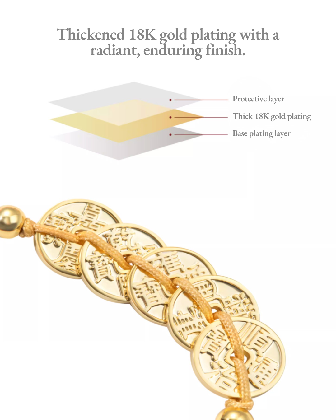 Emperor's Fortune Coins Red String Bracelet