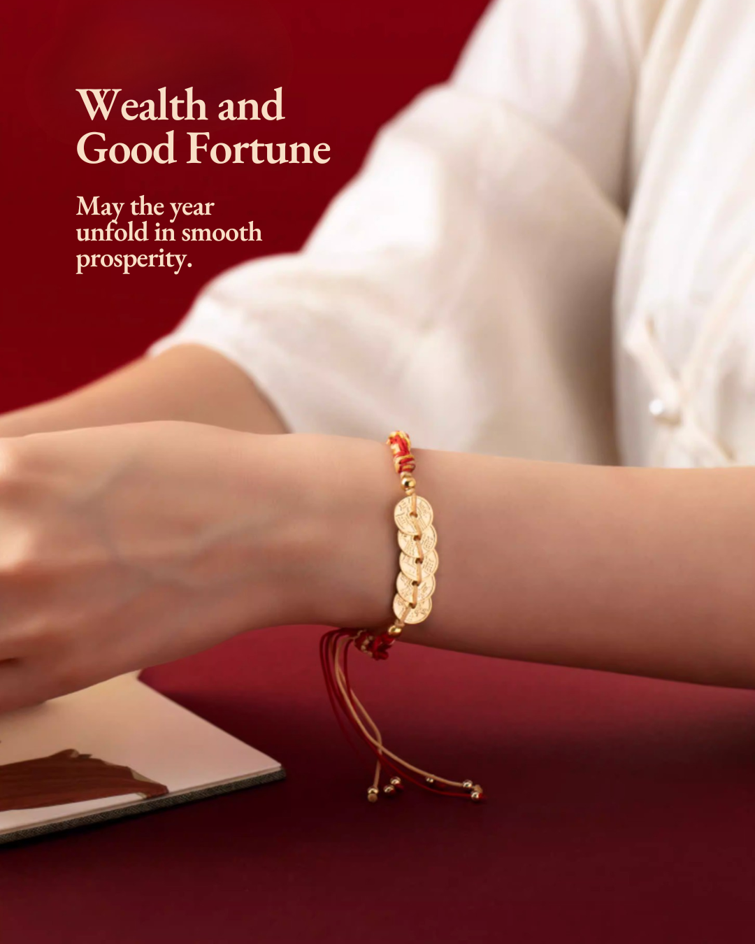 Emperor's Fortune Coins Red String Bracelet