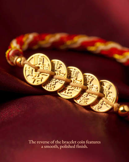 Emperor's Fortune Coins Red String Bracelet