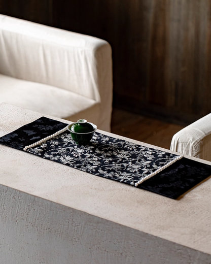 Midnight Blossom Brocade Tea Mat