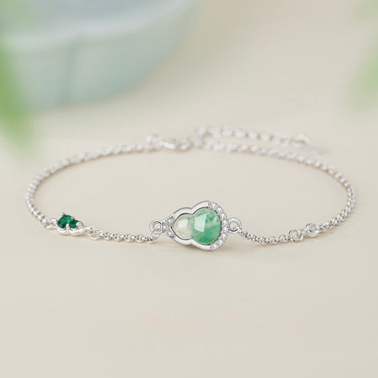 Mountain Mist African Jade Fortune Gourd Bracelet