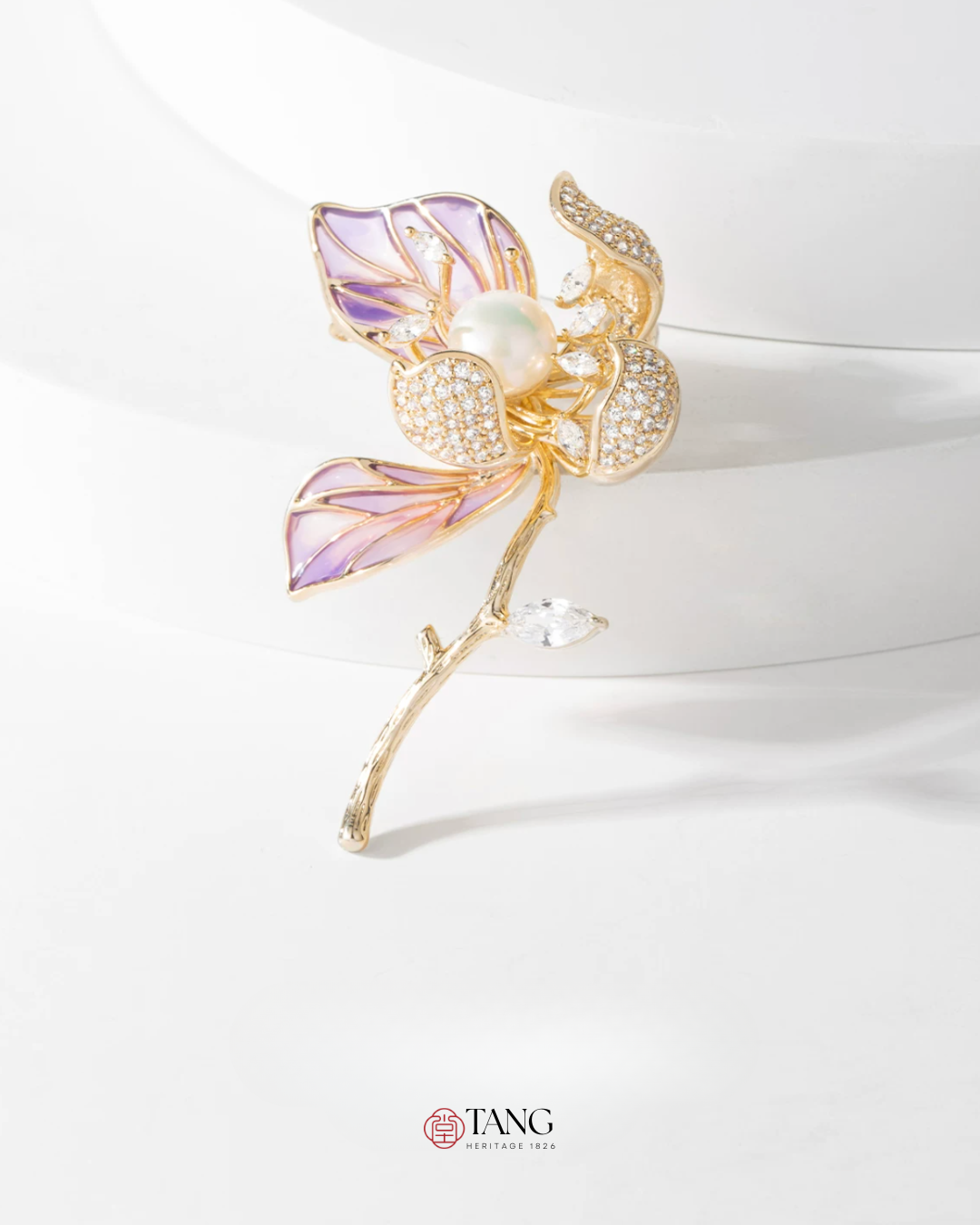 Violet Dawn Magnolia Brooch