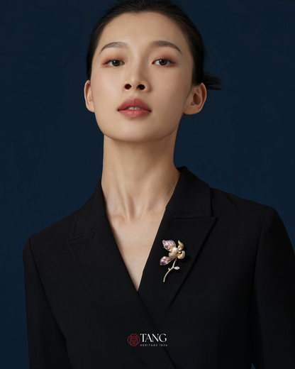 Violet Dawn Magnolia Brooch