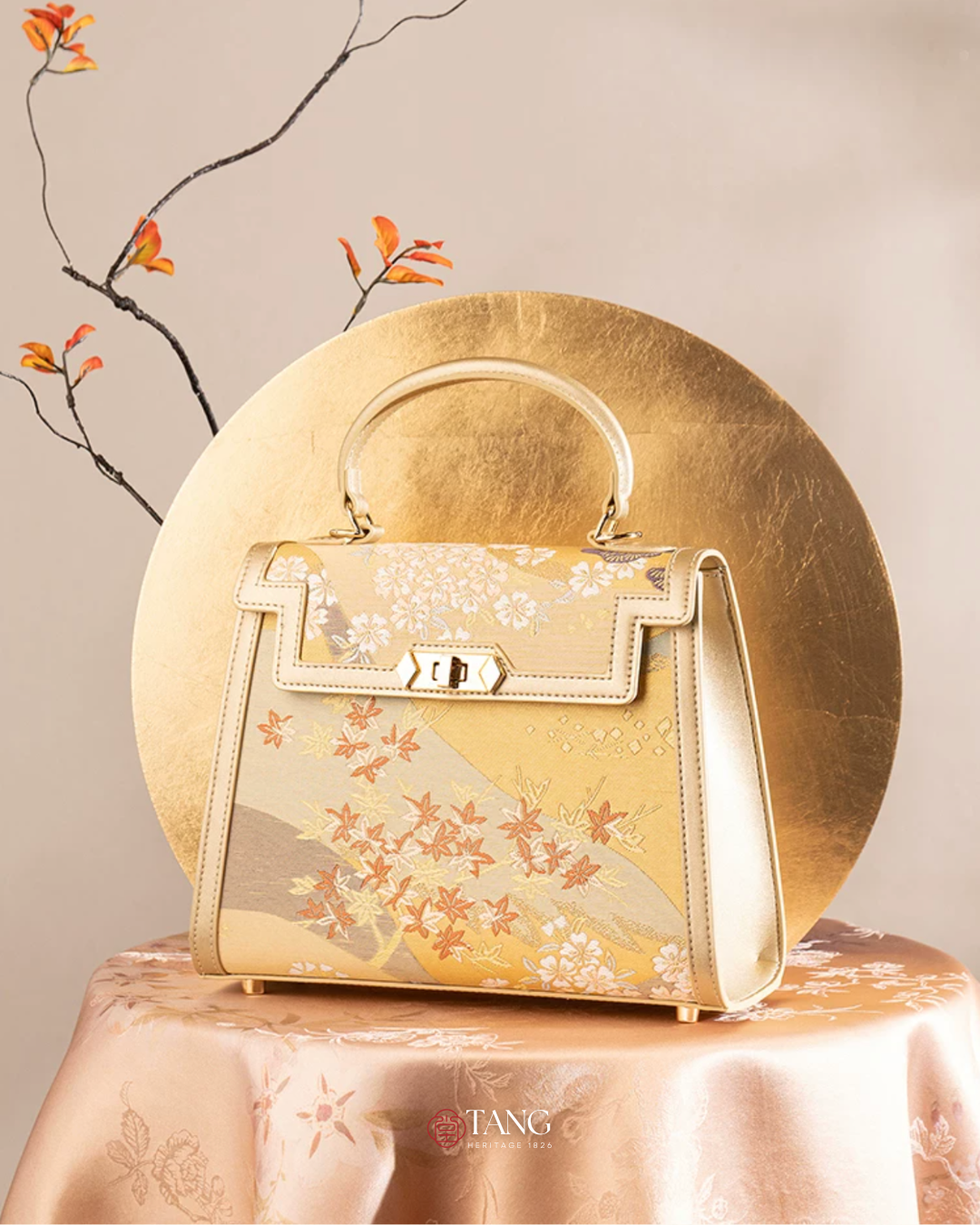 Tang Gold 24 Four Seasons Brocade Tote