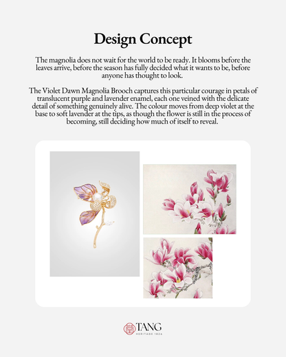 Violet Dawn Magnolia Brooch