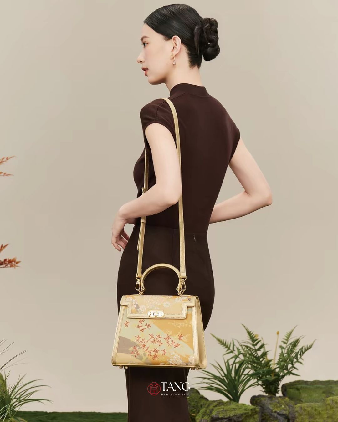 Tang Gold 24 Four Seasons Brocade Tote