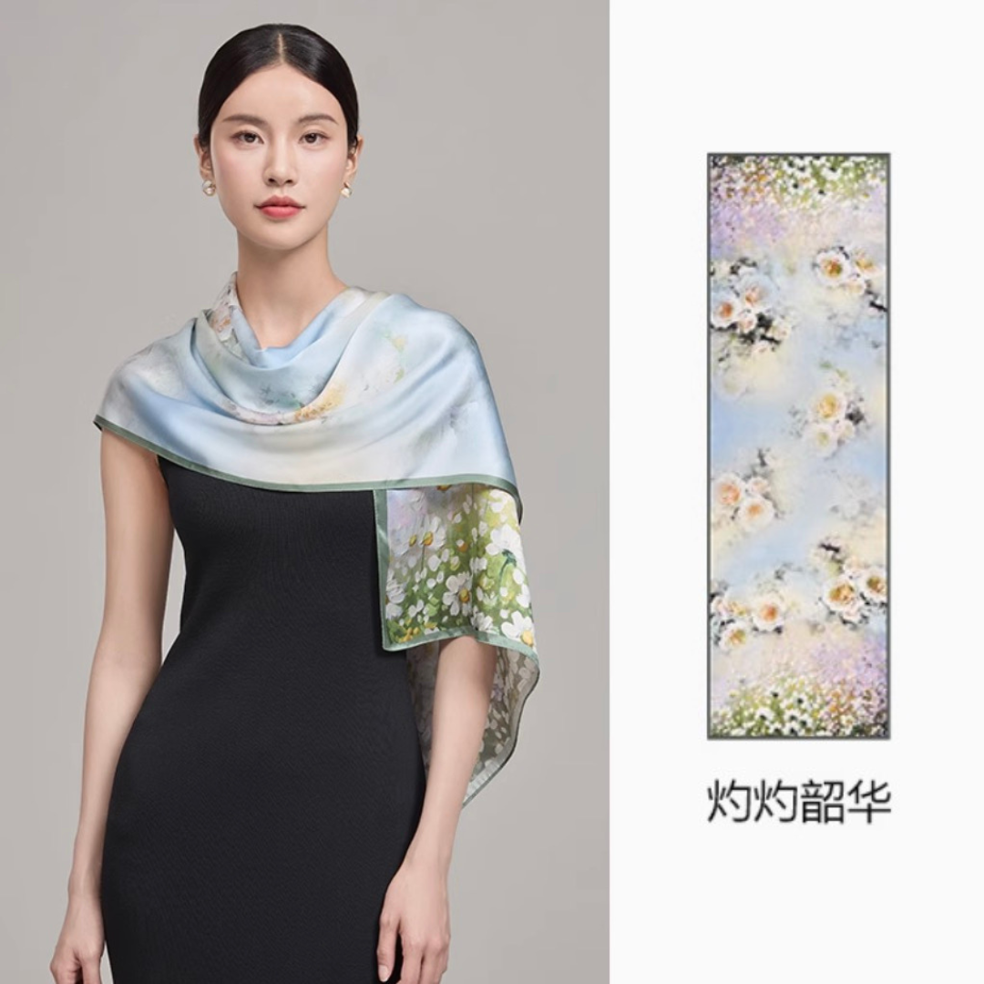 Pastel Daydream Mulberry Silk Scarf (170x53cm)