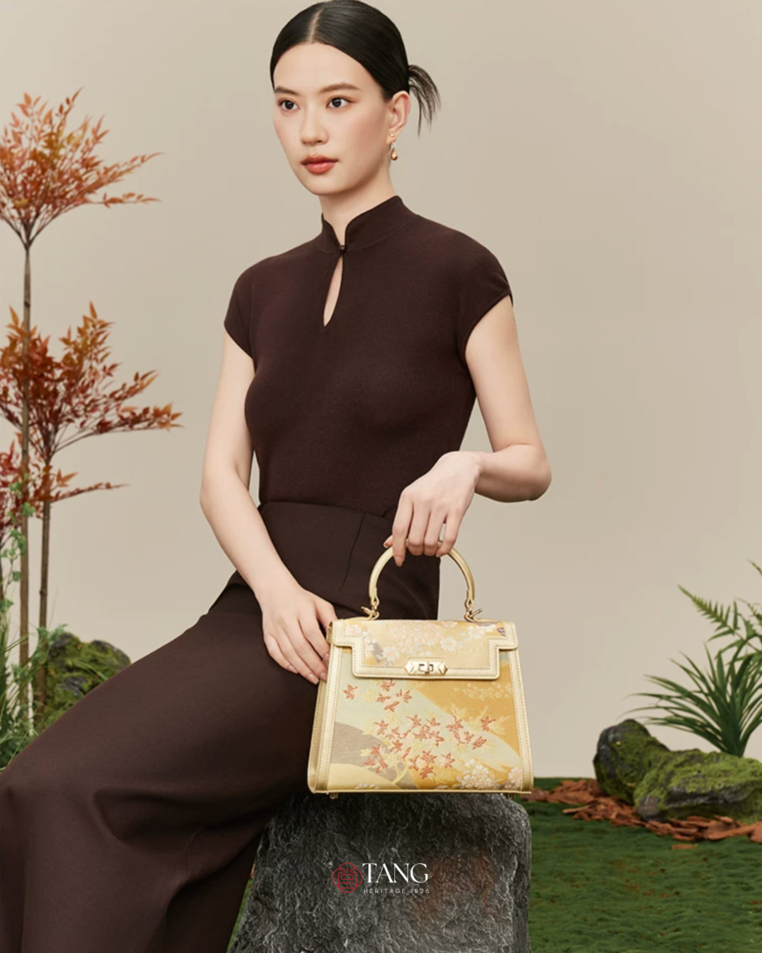 Tang Gold 24 Four Seasons Brocade Tote