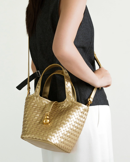 Tang Gold 25 Woven Bucket Bag
