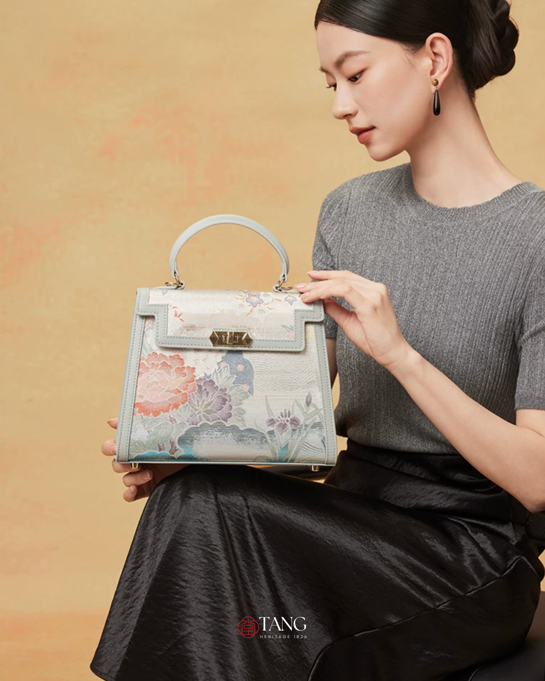 Tang Gold 24 Four Seasons Brocade Tote