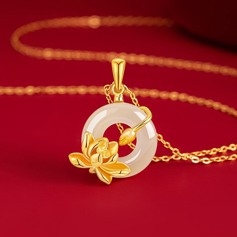 Flora Lotus Jade Necklace