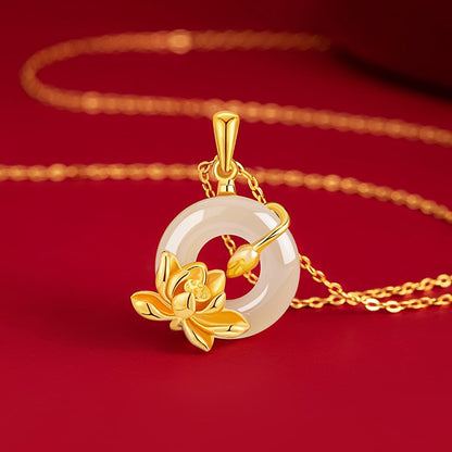 Flora Lotus Jade Necklace