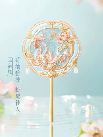 Lotus Emerging from Clear Water Mirror