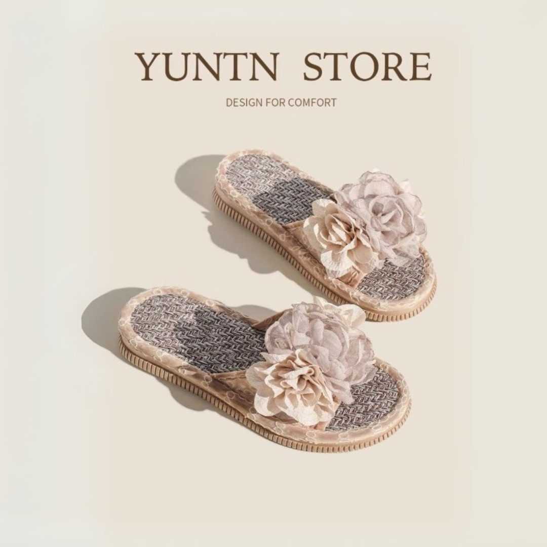 Blossom Tread Petal-Laced Indoor Slippers