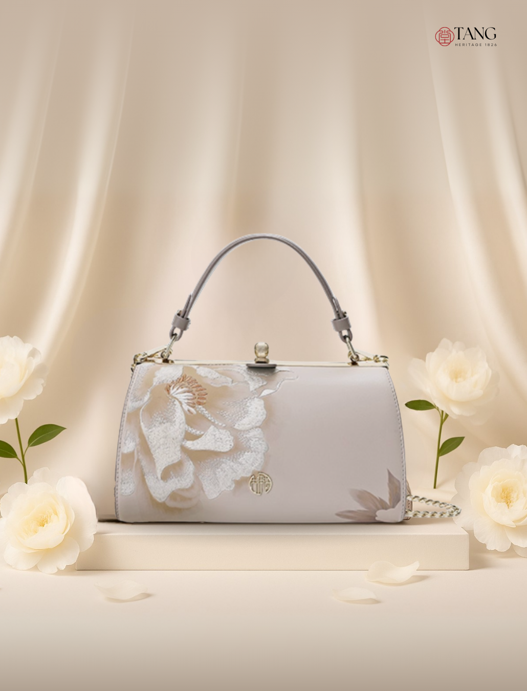 Tang Imperial 23 Embroidered Peony Bloom Clutch