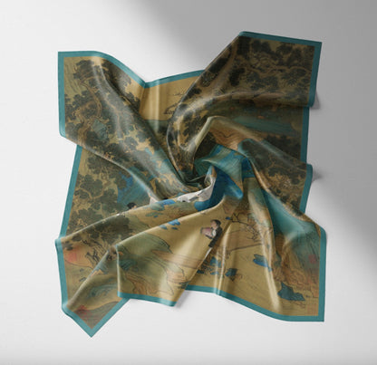 "Peach Blossom Spring" Heritage Artwork Silk Scarf