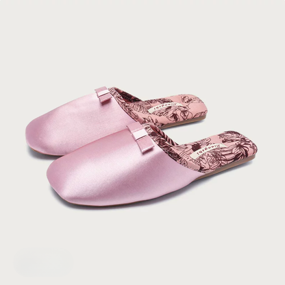 Peony Garden Satin Women Silk Indoor Slippers