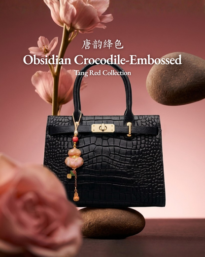 Tang Red 27 Scarlet Crocodile-Embossed Tote