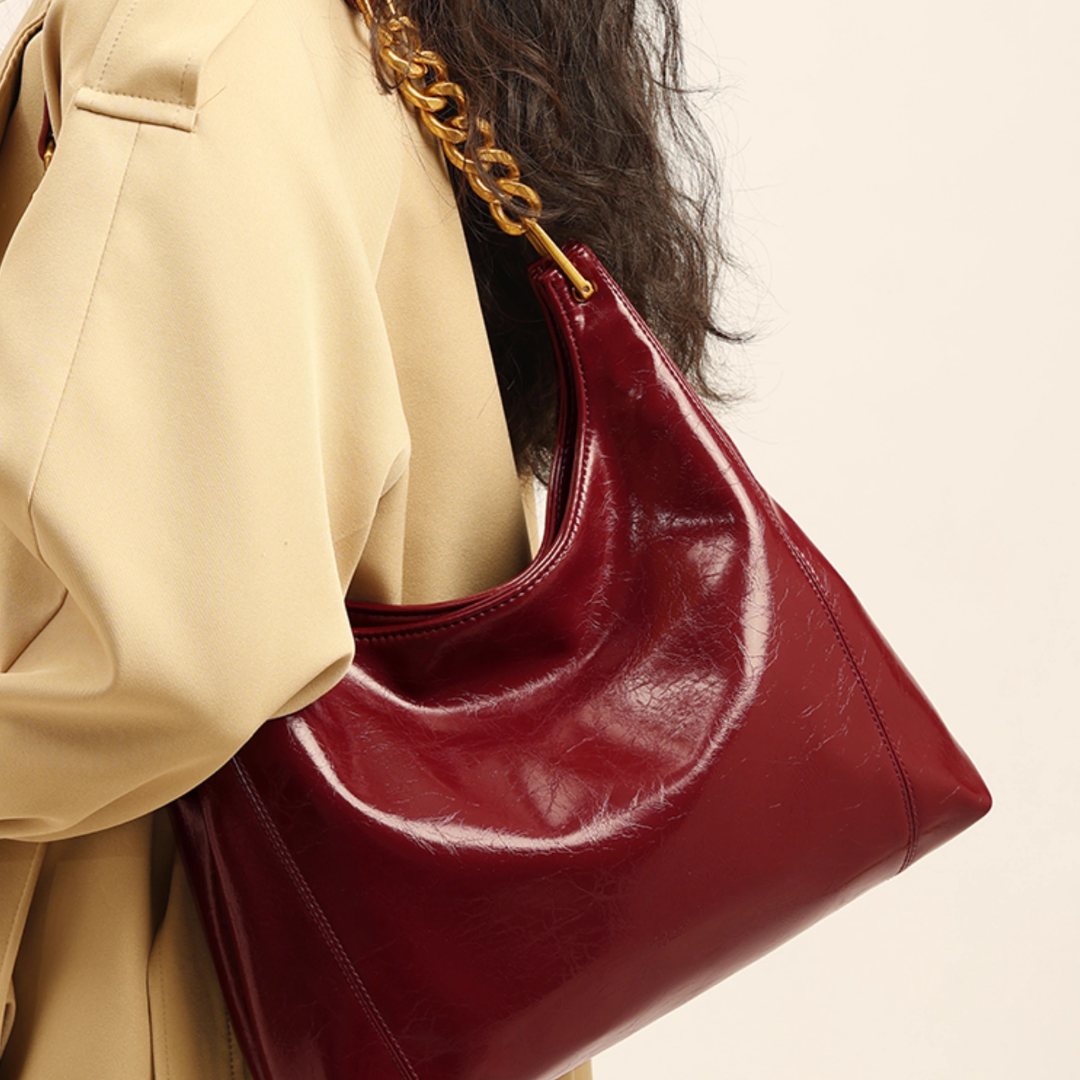 Tang Red 29 Glazed Scarlet Hobo Bag