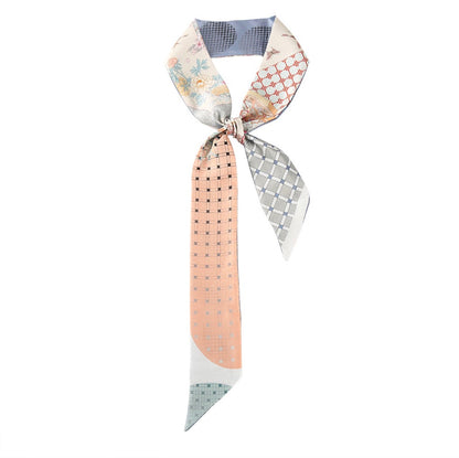 Cerulean Charm 100% Mulberry Silk Twilly