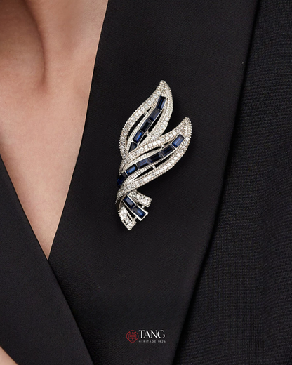 Sapphire Angel Wing Brooch