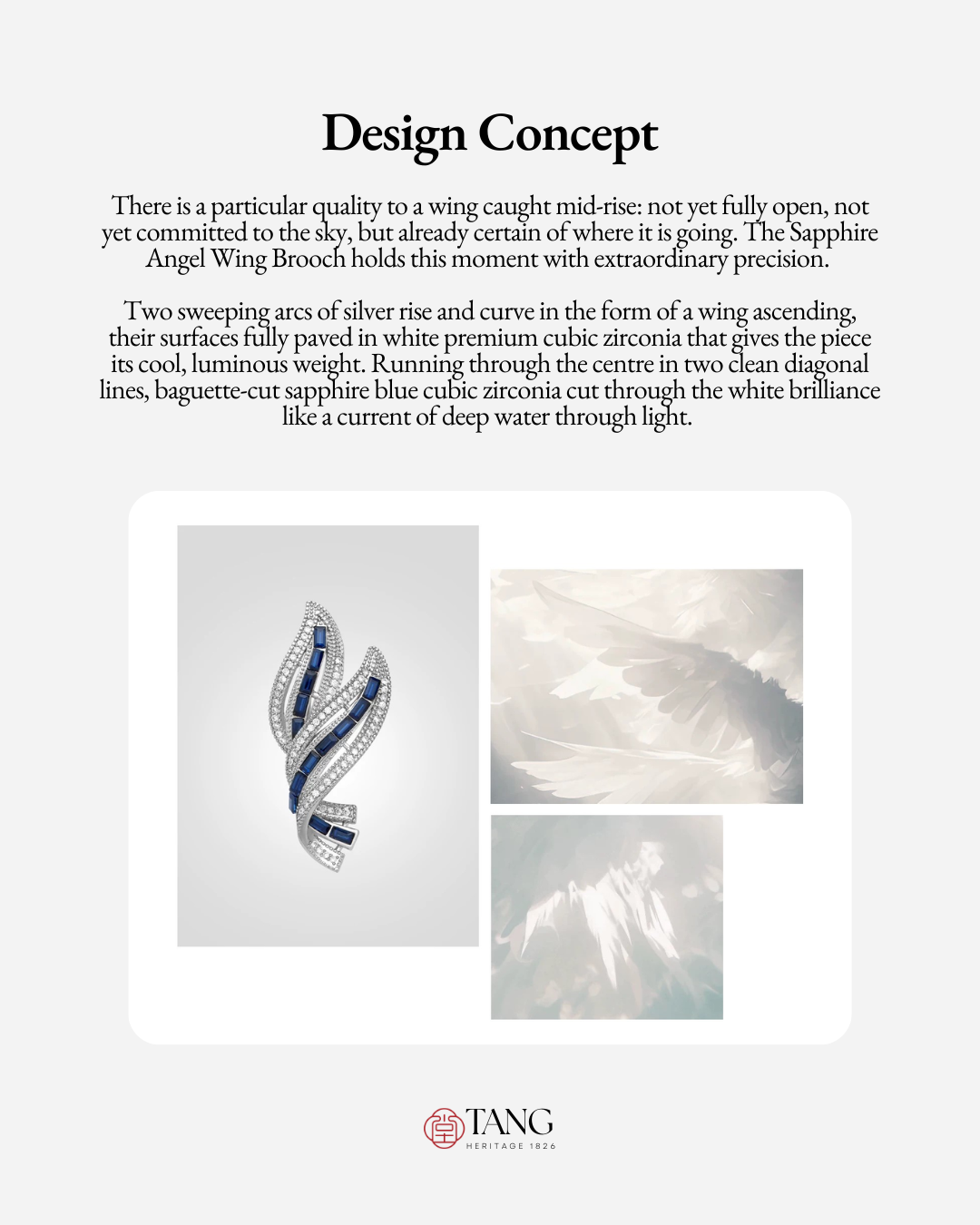 Sapphire Angel Wing Brooch