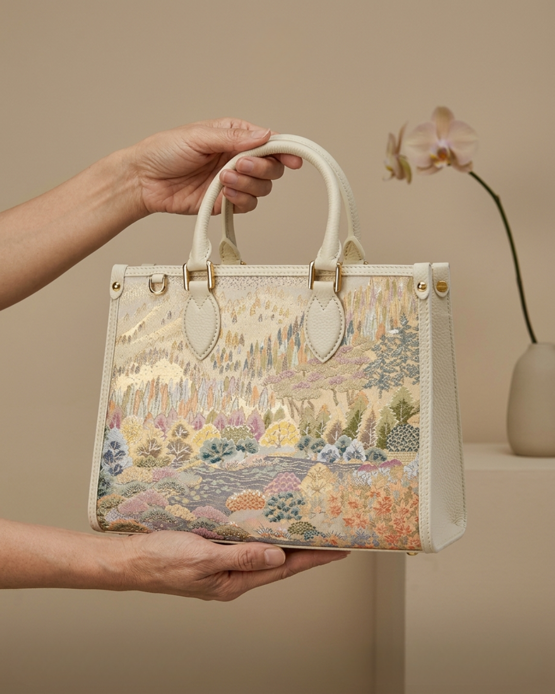 Tang Gold 28 Landscape Nishijin Brocade Tote (Special Invitation Only)