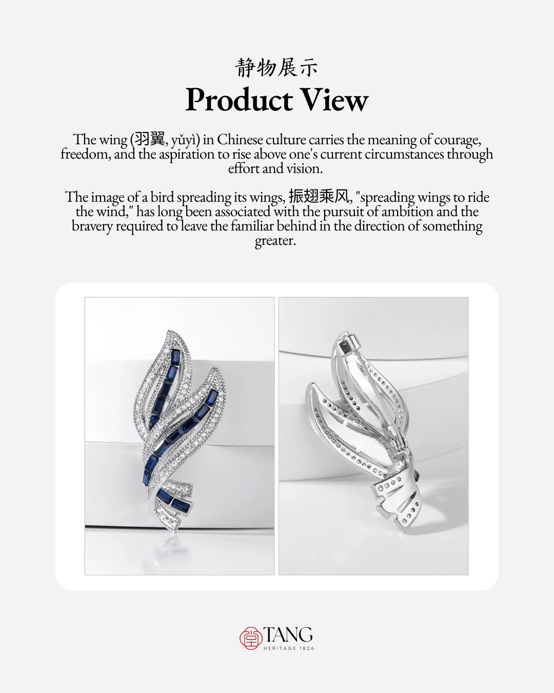 Sapphire Angel Wing Brooch