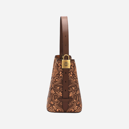 Tang Red 28 Embroidered Dunhuang Scroll Bucket Bag