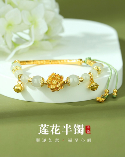 Benelore Lotus Jade Bracelet