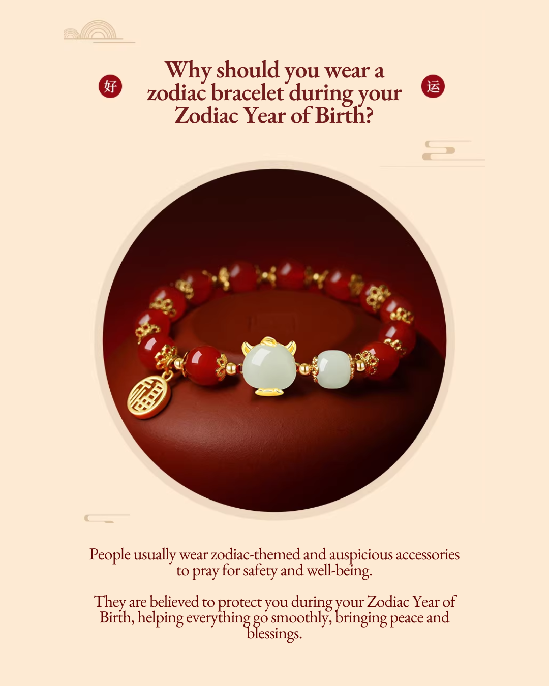 Blessing of Zodiac Red Agate Bracelet