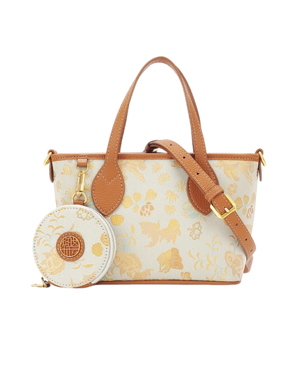 Tang Red 27 Gold Song Brocade Bucket Bag