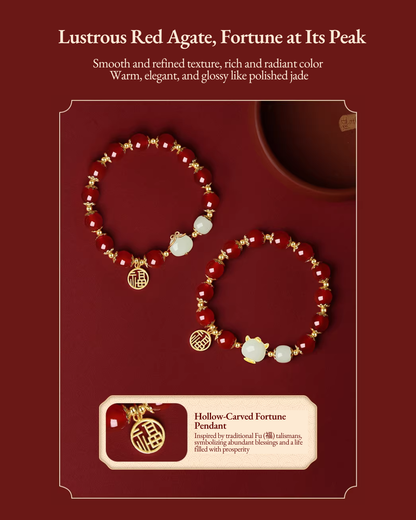 Blessing of Zodiac Red Agate Bracelet