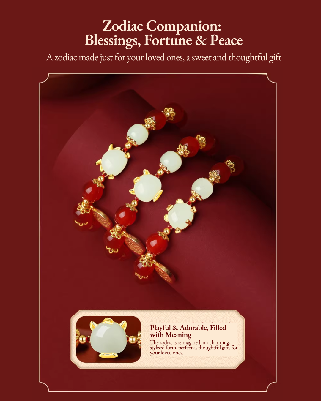Blessing of Zodiac Red Agate Bracelet