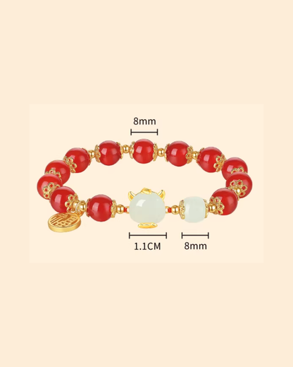 Blessing of Zodiac Red Agate Bracelet