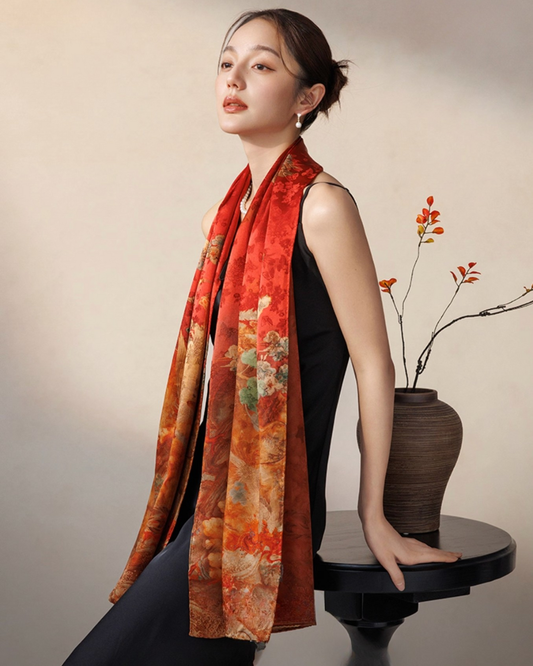 Phoenix Ascend Cloud Silk Mulberry Scarf
