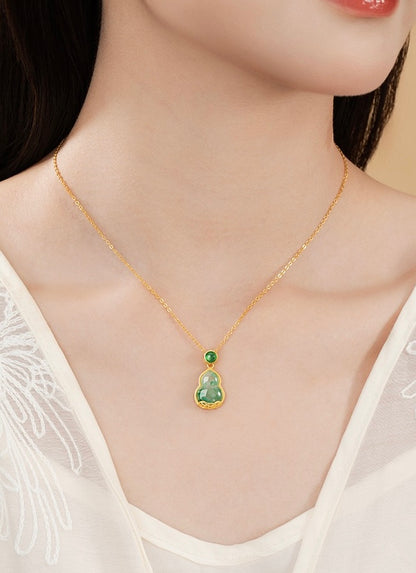 Mountain Mist African Jade Lucky Gourd Earrings