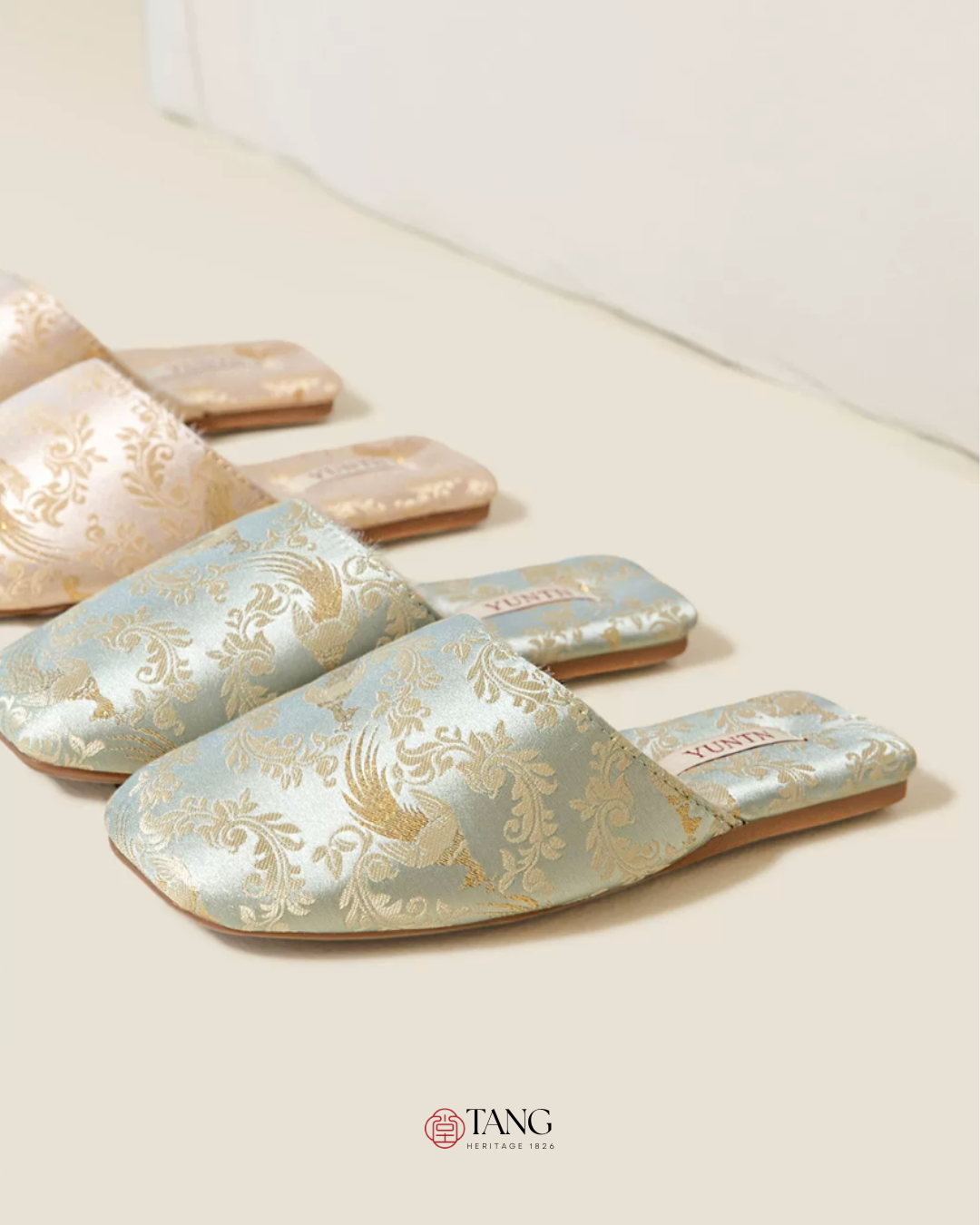 Jade Peacock Luxury Satin Women Indoor Slipper